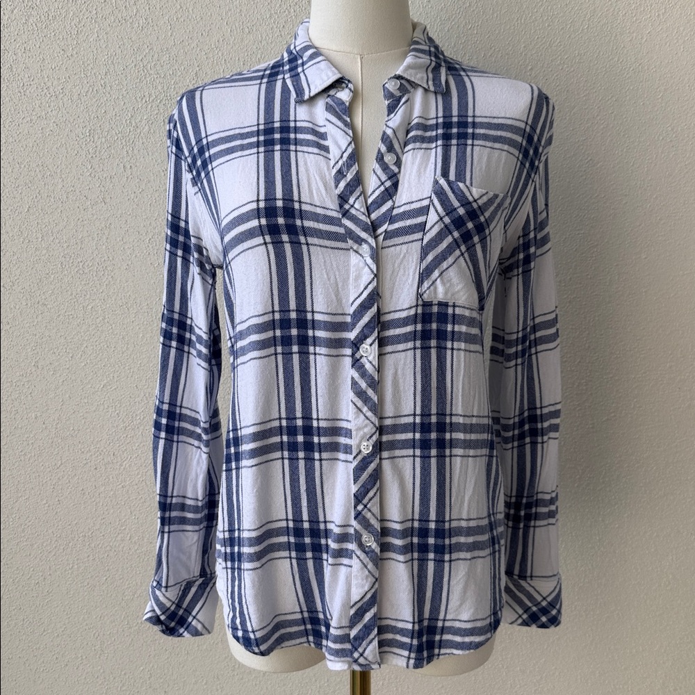 Rails Hunter Plaid button up shirt, White Sapphire women’s, small - Picture 3 of 9